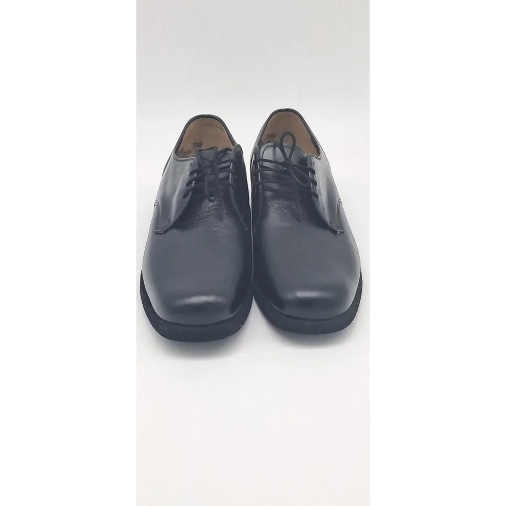 Vintage Bates Floaters Mens 10.5 Black Leather Derby Dress Shoes Comfort USA